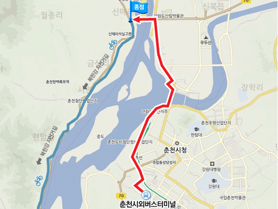춘천시외버스터미널 지도