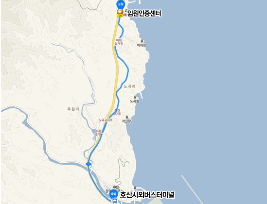 호산시외버스터미널 지도