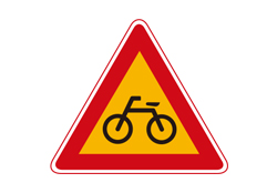 Watch out for bicycles sign